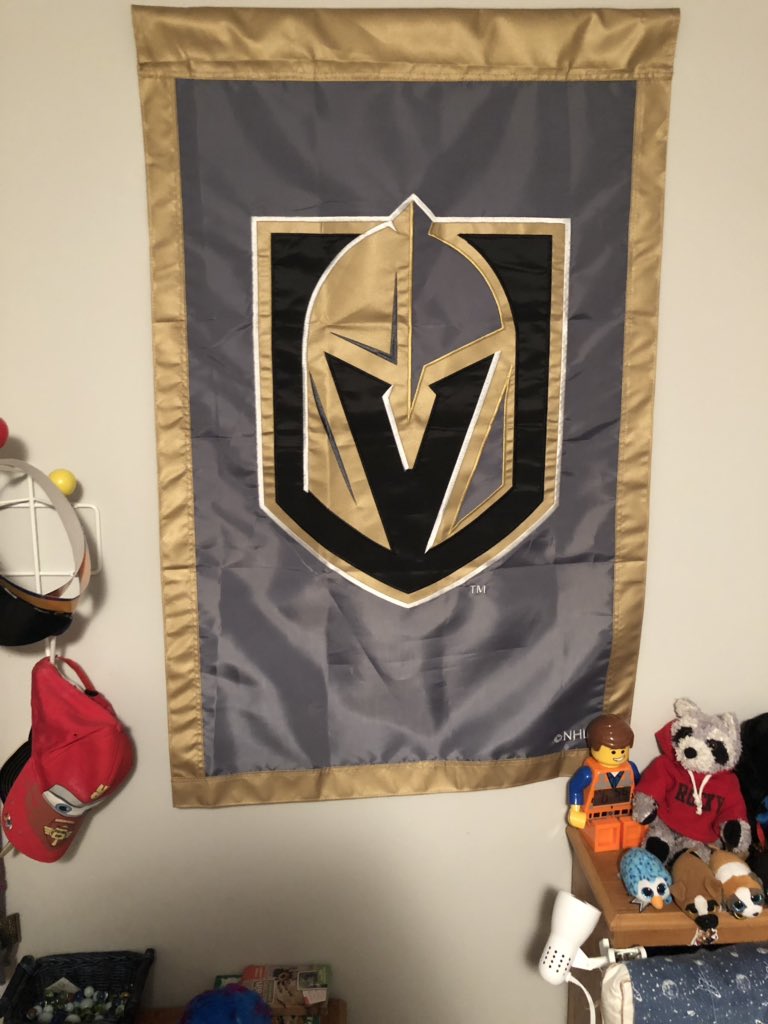 BriceMacDermott's tweet image. Putting my son to sleep and this is right beside his bed. Can’t wait to inform my 7 year old how our tickets were pulled and that our plan to spend a week in #Vegas next year and go to 3 games is over #notfair #happynewyear #sincedayone #dreams #crushed