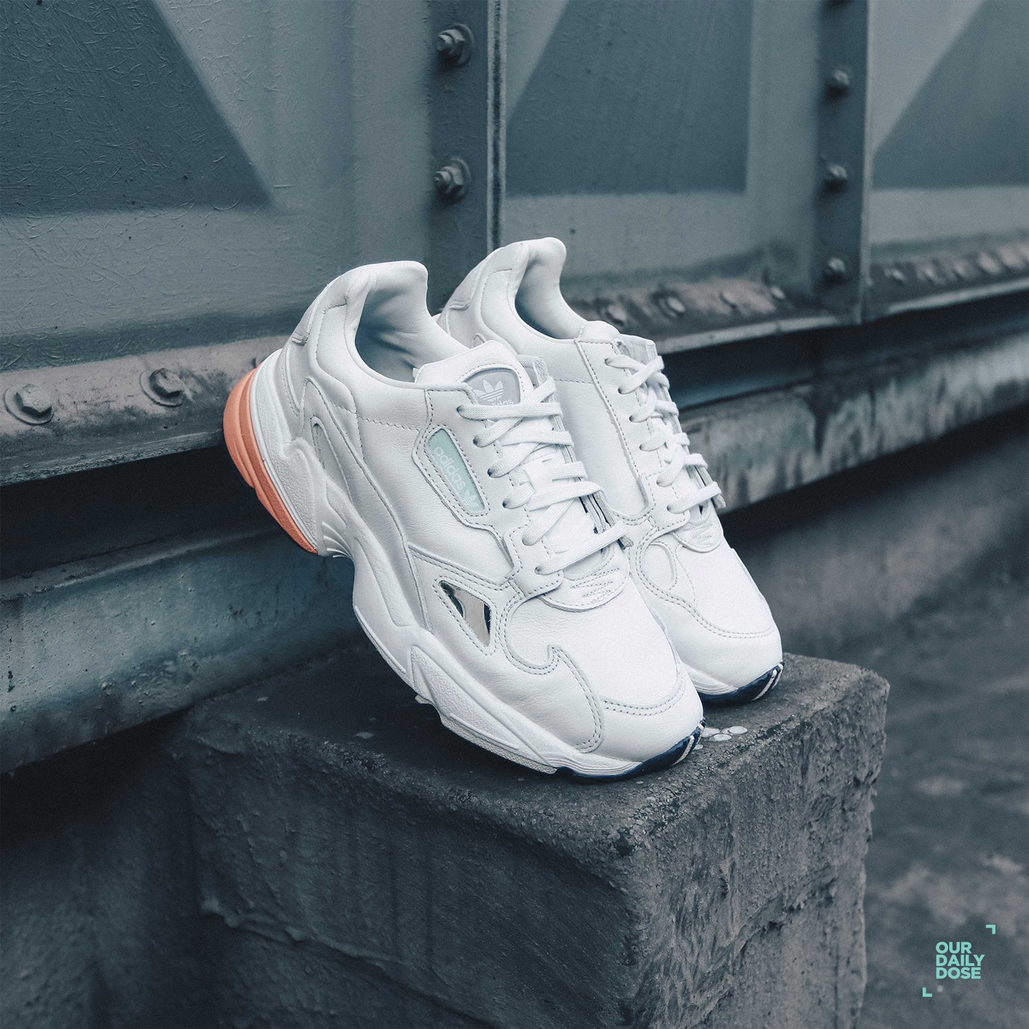 Adidas falcon crystal hotsell white easy orange