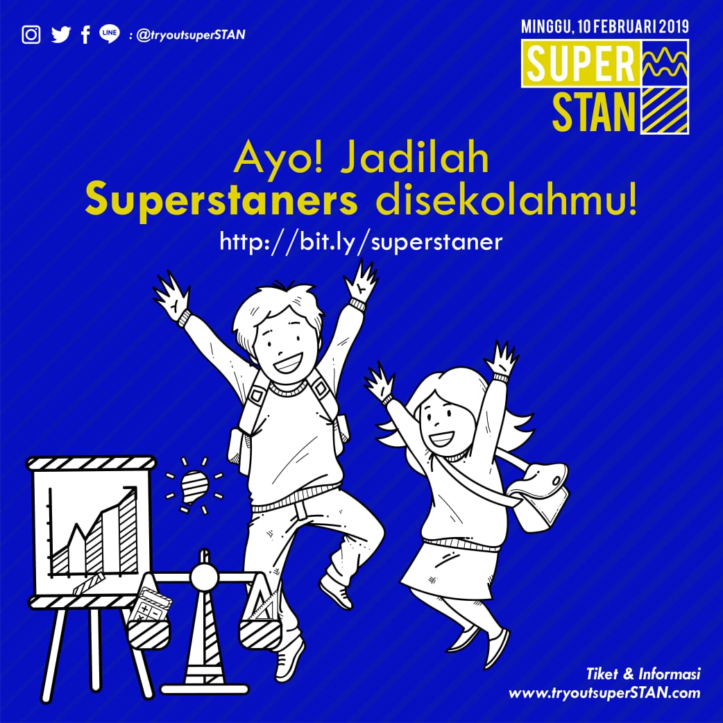tryoutsuperstan's tweet photo. Hai SuperSTANer
.
Ingin dapat keuntungan lebih di Tryout Super Stan ?
.
Daftarkan diri kamu menjadi SUPERSTANER di sekolah kamu, jadilah perwakilan di sekolah kamu dan dapatkan pengalaman lebih bersama SUPERSTANER lainnya di berbagai daerah !!
Daftar di https://t.co/osz79UTUbJ 😉 https://t.co/t99a0fAmYR