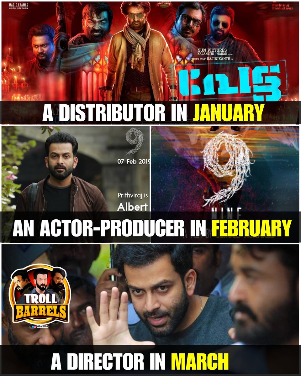RohitLionheart's tweet photo. Seems like @PrithviOfficial has booked the first quarter of 2019 😍.
#Pettah_Jan
#9_Feb
#L_March
#9_Trailer_On_Jan9
#EeLokathinuAppuram
Proud of you Rajuetta😍
@nimishhalkar @Poffactio @Lakshiminew @Forumkeralam1 @KeralaBO1 @MalayalamReview @lionheart_abid @Prithviraj_PFC https://t.co/Jvci8uMQHV