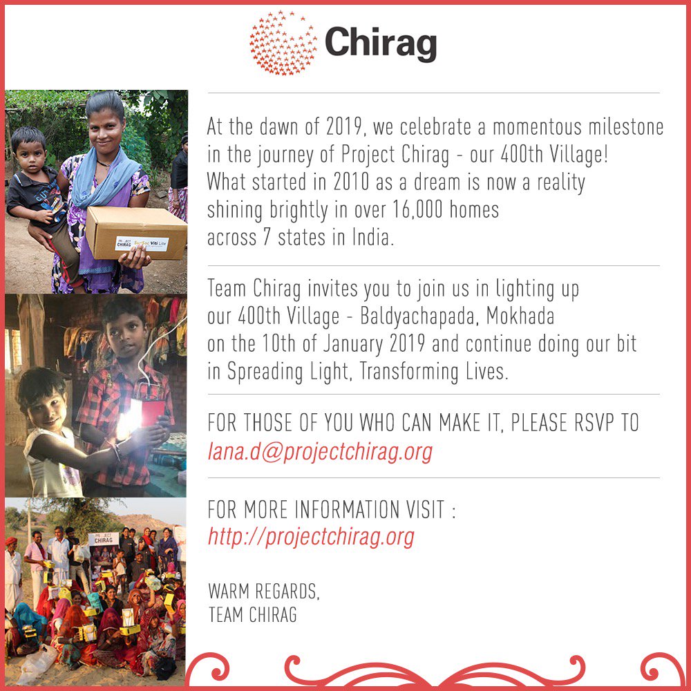 ProjectChirag's tweet image. Do join us.
#ProjectChirag #CRDF #SpreadingLights #TransformingLives #SolarEnergy #LightUpALife