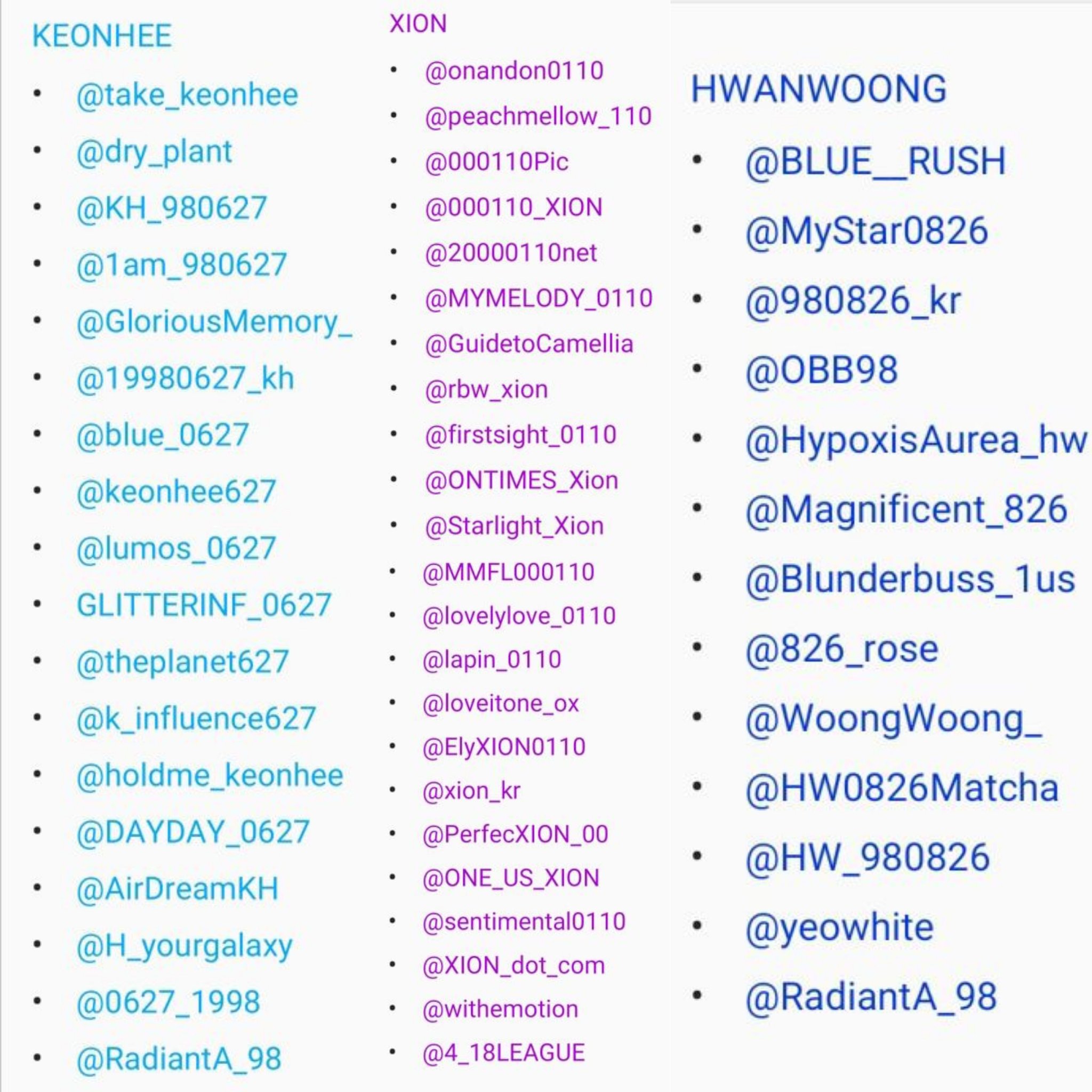 Rest Oneus Onewe Daily Oneus Fansites List Ravn Leedo Seoho Keonhee Hwanwoong Xion
