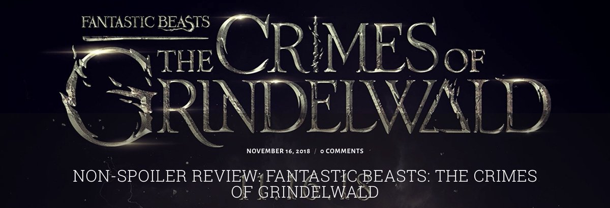 nerd_collab's tweet image. Check out Jeremy&apos;s non-spoiler review of #FantasticBeatsTheCrimesofGrindelwald ! #newtscamander #gellertgrindelwald #eddieredmayne #ezramiller #danfogler #judelaw #johnnydepp #zoekravitz #katerinewaterston #letalestrange #jkrowling #harrypotter 

wp.me/p6HHV9-2tw