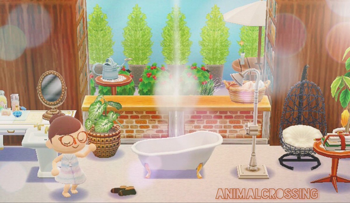 と と 広くてお洒落なバスルーム さ お風呂入ろ ポケ森 ポケ森写真部 ポケ森やってる人と繋がりたい Animalcrossing ポケ森コテージ みんなのキャンプ場 自慢のキャンプ場