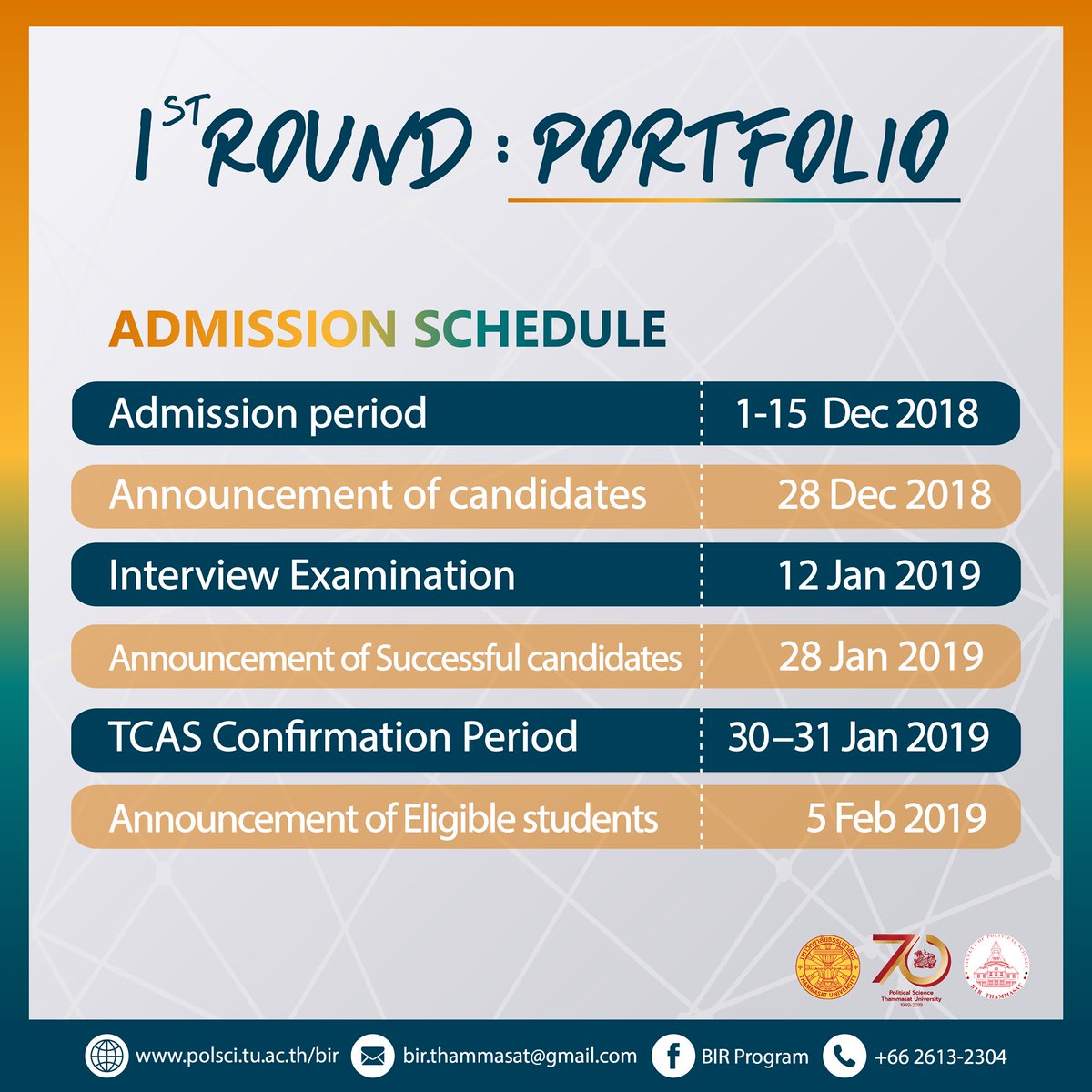 bir_program's tweet photo. BIR Portfolio Round 2019
#tcas #dek62 #birprogram #tcas62 https://t.co/4Eus1AHLBG