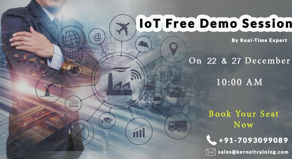KernelSphere's tweet image. it's time to be smart it's time to learn Internet of Things. The IoT is one of the most revolutionary technology trends of our lifetime. Get ready for IoT future.
Enrol now for IoT Free Demo Session: goo.gl/oq5w7C