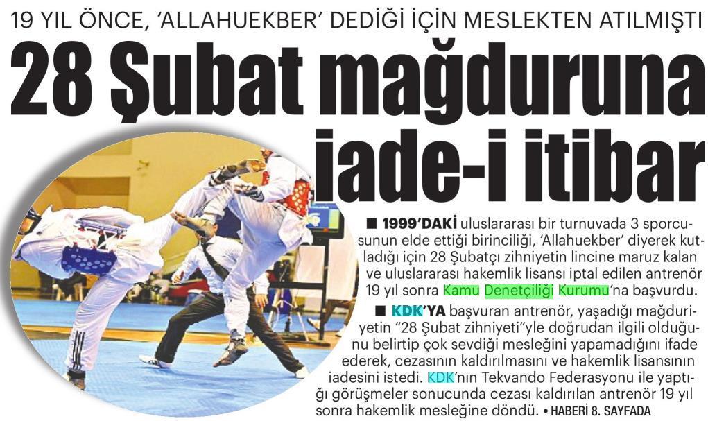 " #28Şubat MAĞDURU ANTRENÖR KDK KARARIYLA MESLEĞE DÖNDÜ " #cumartesi