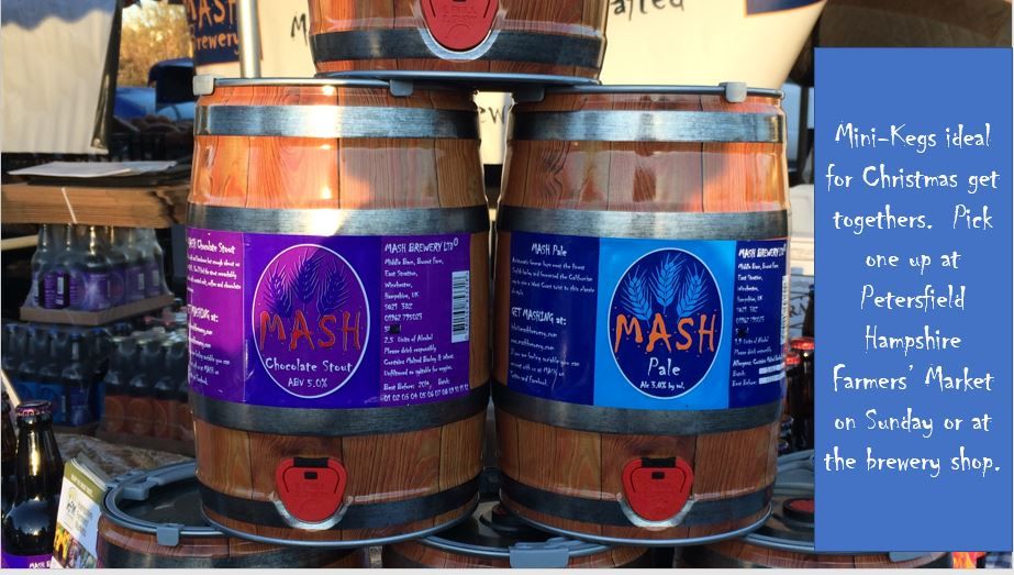 We'll have @Beerminikegs available at #Petersfield @HantsFarmersMkt this Sunday or from the brewery shop all weekend. Ideal for Christmas Day.