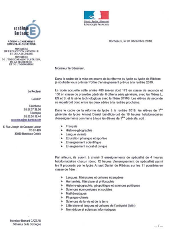 bernardcazeau's tweet photo. Stop aux #Fakenews. Je ne dis pas merci à ceux qui jouent sur les peurs des #Riberacois au sujet du Lycée #Arnautdaniel. Le cinéma y sera bien enseigné. Il appartient à toutes & tous, y compris les journalistes, de vérifier les informations directement auprès de l'@acbordeaux. https://t.co/ScaWGL4OHE