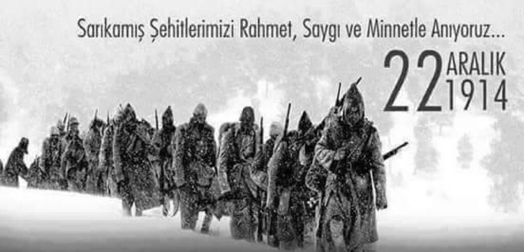 #Sarıkamış Şehitlerimizi Hakk'a yürüyüşlerinin 104. yılında rahmet, minnet ve şükranla anıyoruz.
Ruhunuz şad olsun!