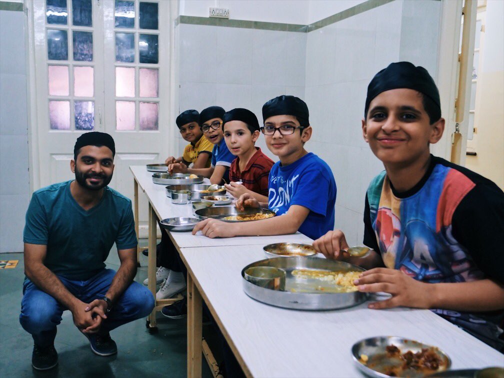 Our dear RTR Fellow and Alumni  Sheherazad Pavri who is also an alumnus of the Dadar Athornan Institute seen here with the kids who are currently studying at the Institute.