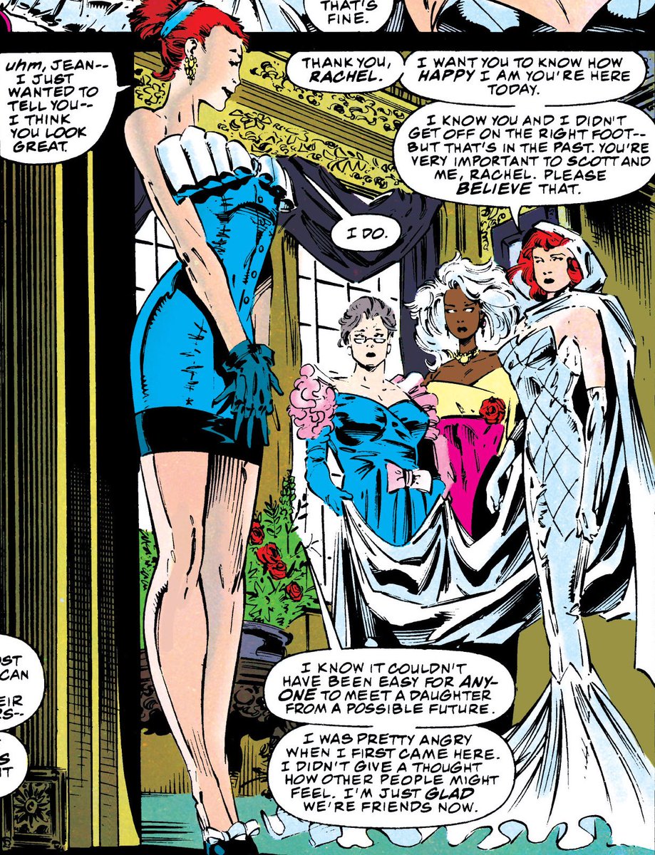 phoenixsource's tweet image. "If today's wedding means that there's even the slightest chance that tomorrow I'll have Rachel Summers for a daughte, then it makes it twice of a blessing"
—Jean Grey and Rachel Summers in X-Men (1991) #30