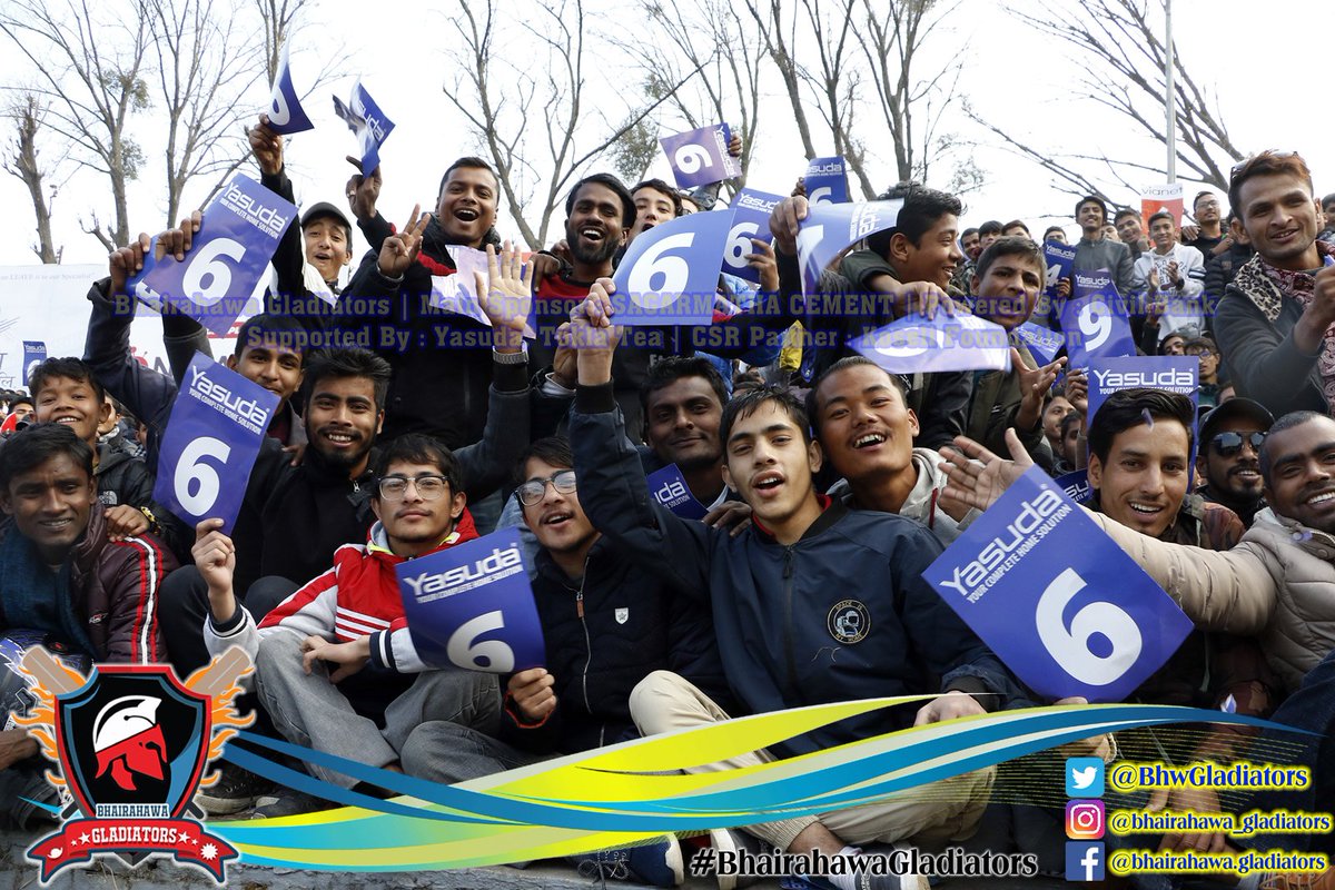 BhwGladiators's tweet photo. Gladiators are 67-2 in 10 overs.
Target : 156
#LPvsBG #TVSEPL2018 #BhairahawaGladiators #SagarmathaCement #CivilBank #ToklaTea #Yasuda https://t.co/x26qiTFYe8