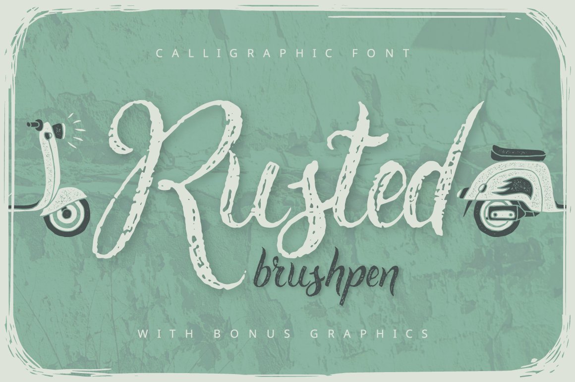 Domainating's tweet image. Rusted Brushpen by Gleb Guralnyk - Distressed, Corroded, Grunge Style Print Lettering Script - Commercial #Font #Freebie from Design Cuts - #FREE for a Limited Time! (...and really Cool!)   w3n.us/rustedbrushpen