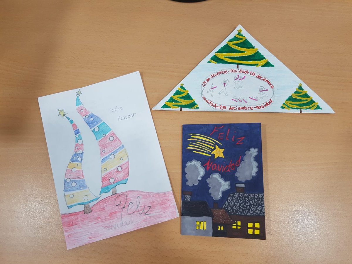 TLESMFL's tweet photo. Our partner school in Spain have received our Christmas cards from our competition. Here are some of their favourites! 🎄 🇪🇸 🇬🇧 #barresiones #feliznavidad https://t.co/0Mo50VobDv