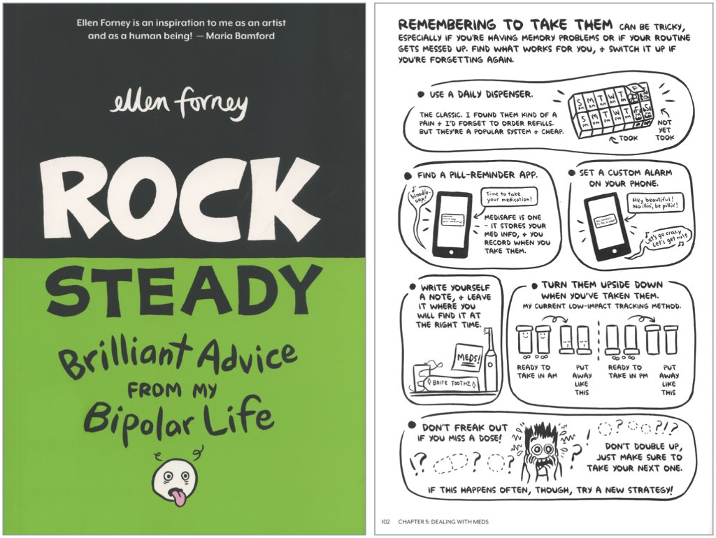 JAMA_current's tweet photo. This Arts and Medicine essay reviews the two best graphic medicine publications of 2018: Ellen Forney’s Rock Steady and Marnie Galloway’s Slightly Plural. Learn more: https://t.co/RpwwIuL6ok https://t.co/qu0ZdyheKW