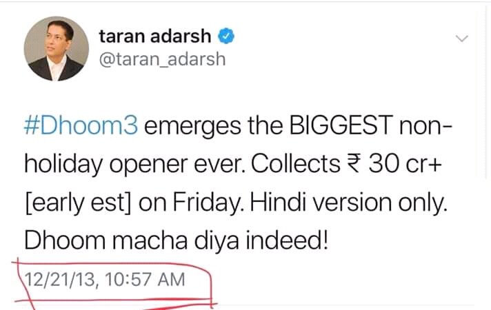 Vi_naldo's tweet photo. #Dabbang2 And #Dhoom3 on 21st December But Non-holiday Release For paisakhor @taran_adarsh
#Zero On 21st December But Holiday Release For this Dalla ๐ก
#ZeroFamilyEntertainer https://t.co/lwBFyjMcm5