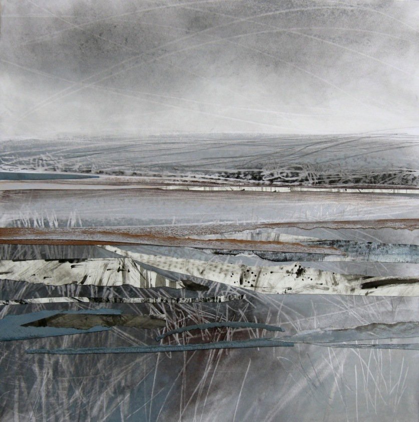 janine_baldwin's tweet photo. #Coldcolours for a #cold #season - 'Edge of the Wolds', #acrylic, #charcoal, #graphite and @UnisonColour #softpastels collage - on display with @Gallery57art #Winter #exhibition #Arundel #westsussex https://t.co/pGlrnepi27