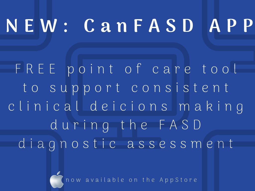 Download CanFASD’s APP on your iOS devices today!  This free app is a point-of-care tool to support consistent clinical decision making during the FASD diagnostic assessment, as well as a user-friendly summary for the clinician, team and patients.
ow.ly/rCuW30n5cnM