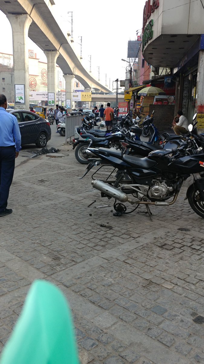 jvidyasagar's tweet photo. Footpath is there but where is the place to walk ??? Place #Panjagutta Metro Station entrance. @city_shaped @urbanvoicesin @HydWatch #Hyderabad https://t.co/yqcJ1Bx8JW