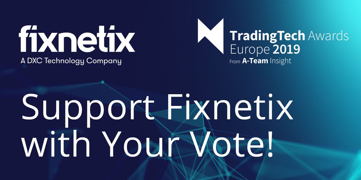 Fixnetix's tweet photo. We are delighted to have been shortlisted for four awards for the 2019 Trading Tech Awards #lowlatency #pretraderisk #hosting #managedservices https://t.co/7FAtdKR7LA