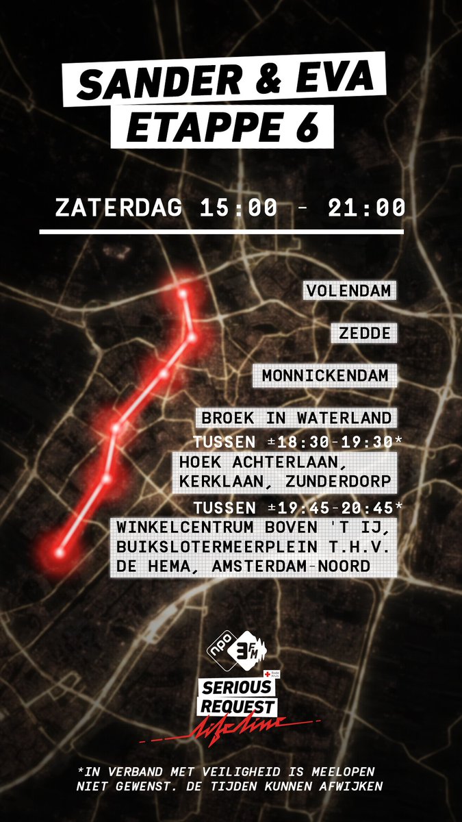 3FM's tweet photo. En de #Lifeline gaat door! @sander3fm en @evakoreman zou je zomaar tegen het lijf kunnen lopen in #volendam, #zedde #monnickendam #Broekinwaterland #Zunderdorp en #amsterdamnoord! 🔥#3FM #SR18 https://t.co/9nmhMfAriP