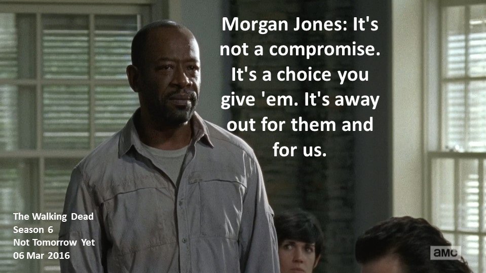 DoctorDoubleTap's tweet photo. #Morgan Jones: It's not a compromise. It's a choice you give 'em. It's away out for them and for us.
#TheWalkingDead
Season 6
#NotTomorrowYet
06 March 2016
#ZombieApocalypse
#KingCounty, #Cynthiana, #Kentucky
#WolfSiegeSurvivor
#TheLastJones
#LennieJames https://t.co/G9p403L3Xc