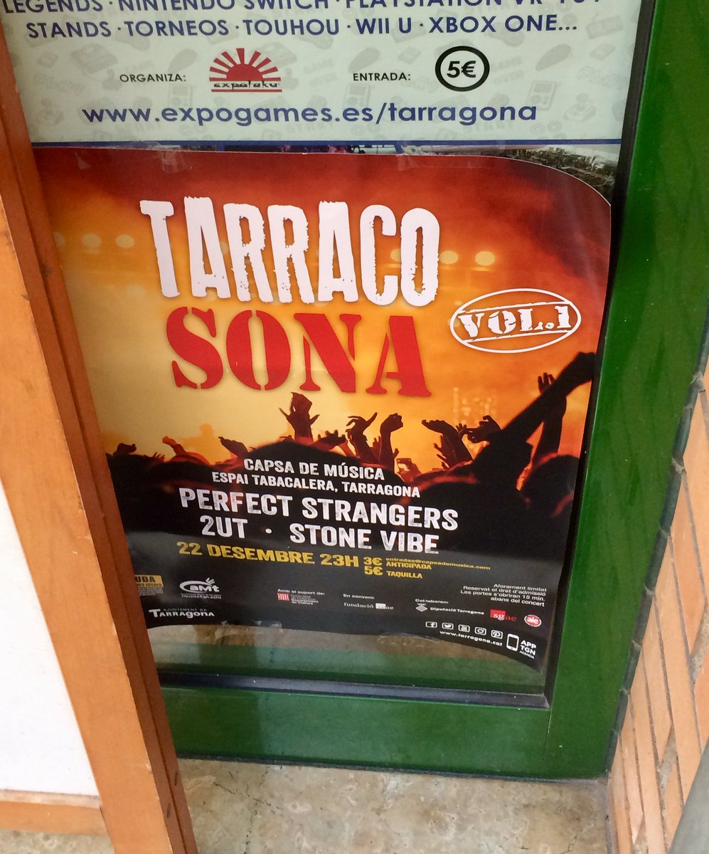 musicstgn's tweet photo. #TarracoSona 1 edició. Avui a la Capsa de Música a les 23h per 5€, 3 bandes tarragoninas de #rock #perfectstrangers #stonevibe #2UT #Tarragona #Cultura #aMt #live #concert #tarragonatabacalera #capsademusica #music #musicians @Infocamptgn @noddlyman @DebciTech https://t.co/jUkJheVvpe