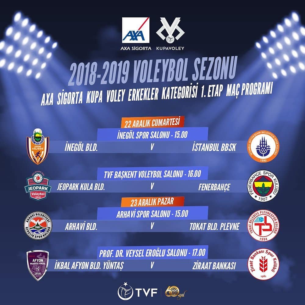 Arhavi Belediye - Tokat Belediye Plevne Spor Kupa Voley 1. Etap Maçı
Tarih: 23 Aralık Pazar
Saat: 15:00
Salon: Arhavi Spor Salonu
Yayın: ⛔