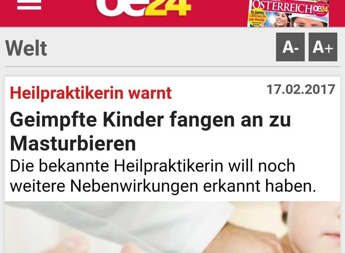Da sind Kinderlähmung und Röteln sicherlich die besseren Alternativen... 😱

Zumal diese Behauptung der ‚Heilpraktikerin‘ aka Scharlatantante eh völliger Schwachsinn ist.
