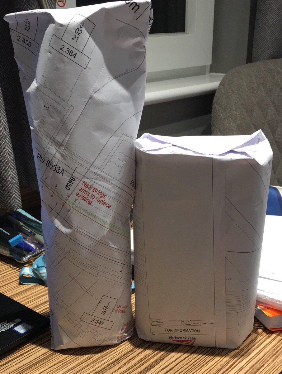 Bristolmary's tweet image. You can tell you work in #rail #railengineering when you get the best wrapping paper ever 😂 my paper beats yours @NetworkRailPete @networkrailwest 😂😂