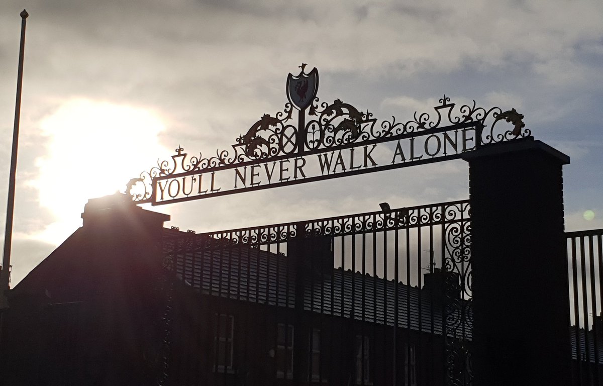 Shankly Gates this morning #lfc #shanklygates