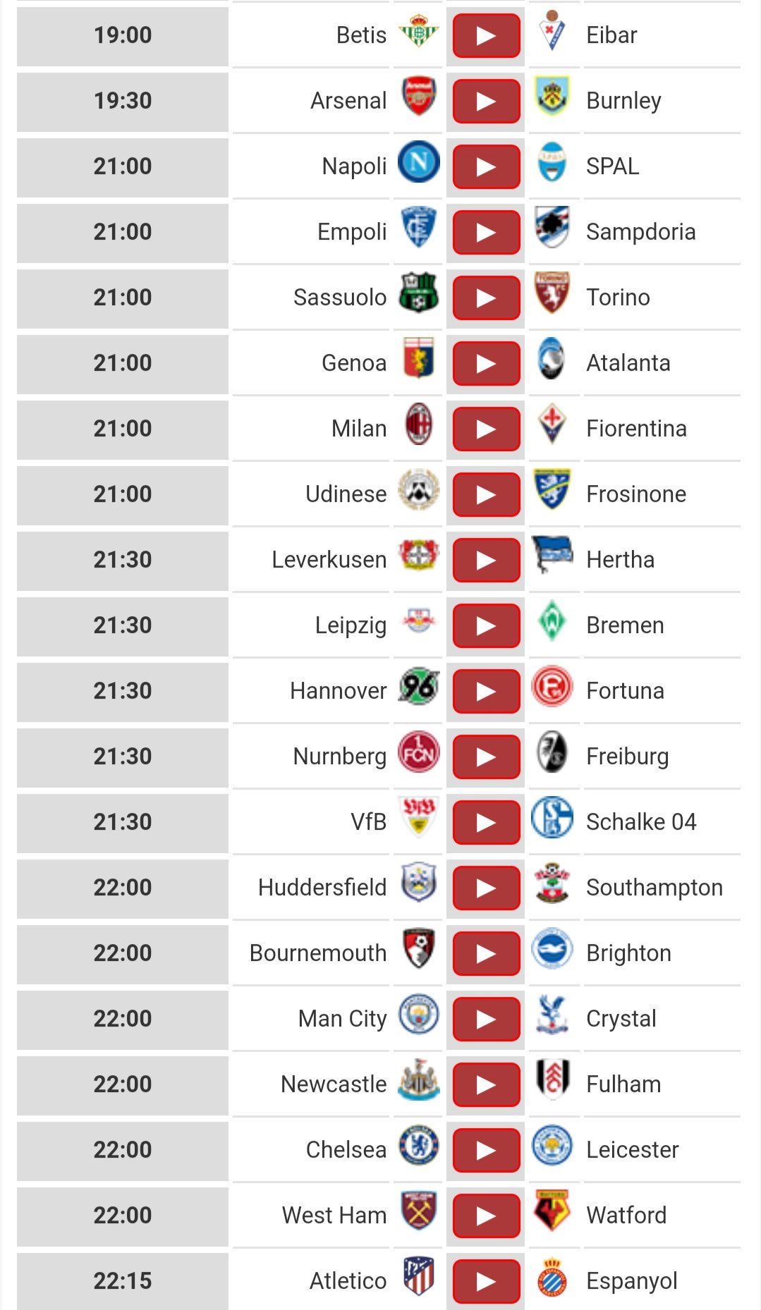 Live 2024 football today