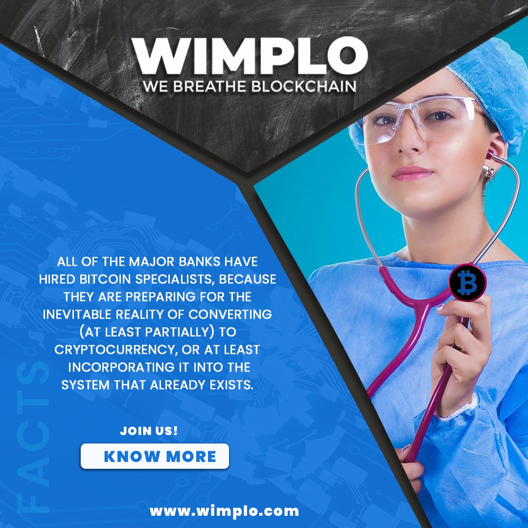 thewimplo's tweet photo. Banks preparing for the currency convertion to cryptocurrency.
For latest news & facts, visit:https://t.co/6BKDmosjBD
#bitcoin #bitcoinnews #blockchaintechnology #tech #blockchain #bitcoinfacts #btc #ethereum #litecoin #altcoin #wimplo #wimplonews #crypto #marketing #trading https://t.co/IuoYTUoqsH