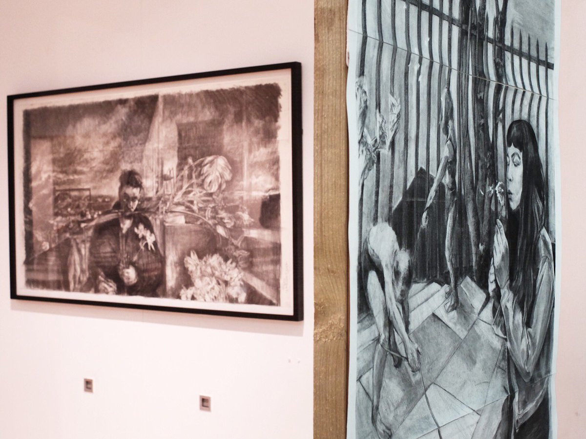 RUG is open until 7 today in @Capitol_Cardiff .

All welcome to pop in and visit The exhibition of Geraint Ross Evans and James Moore.

Featured work: ‘Ambition’ + ‘Reflecting in the City’ - Geraint Ross Evans.

#drawing #art #cardiff #caerdydd #Saturday #whatsoncardiff #celf