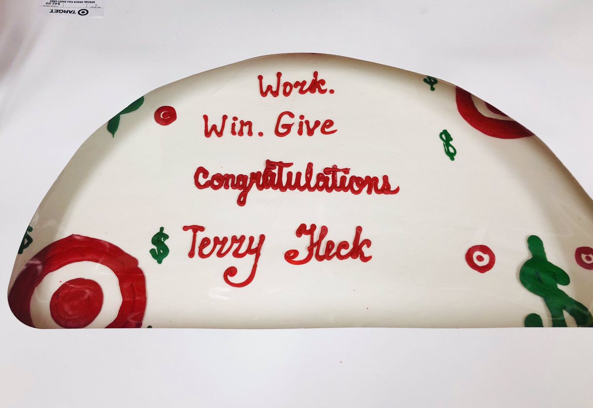 Wishing a huge CONGRATULATIONS to our Work.Win.Give winner Terry Heck! We appreciate everything you do for us at Target and you are so deserving of this! So thankful for <a href="/Target/">Target</a> for making this happen! #WorkSomewhereYouLove #WorkWinGive #bringjoy