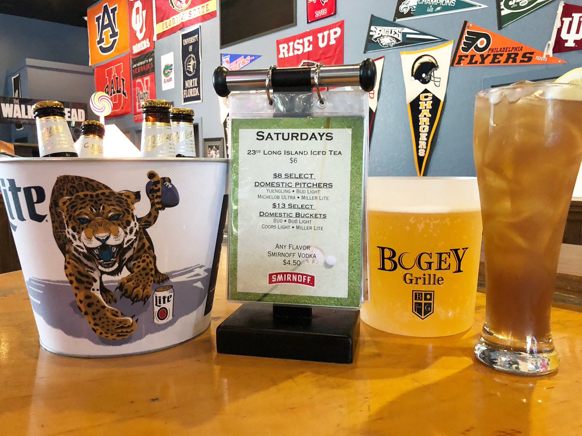 BogeyGrille's tweet photo. Saturday’s are for buckets &amp; pitchers! Join us for today’s deals &amp; cheers 🍻 https://t.co/i2gY69ZjxX