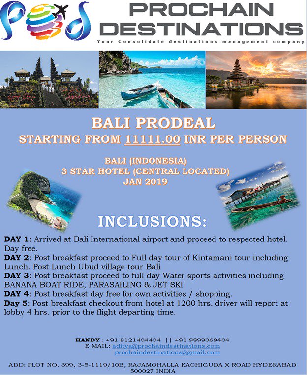ProchainI's tweet image. #Prodeal #Bali #Janpromotion