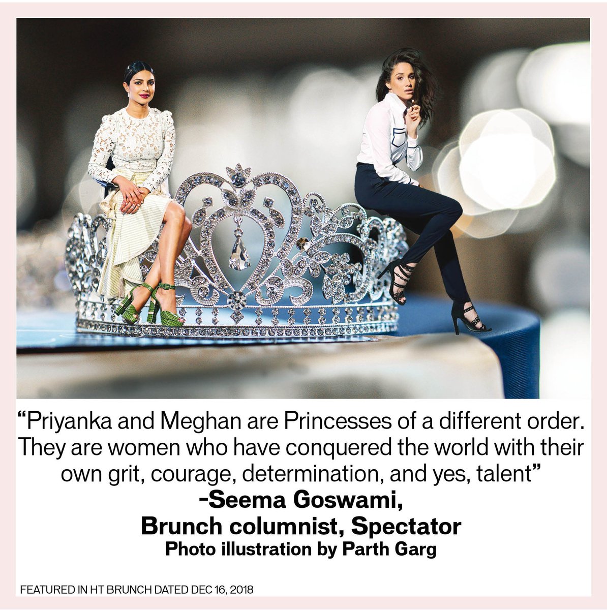 HTBrunch's tweet photo. Both Priyanka Chopra and Meghan Markle recently had a fairytale wedding but in modern times, fairytales come with a price. Brunch columnist @seemagoswami writes
#brunchcolumn
#spectator #ataleoftwoprincesses #priyankachopra #meghanmarkle #mediacoverage #celebweddings #racism https://t.co/Vv4QVYKdNN
