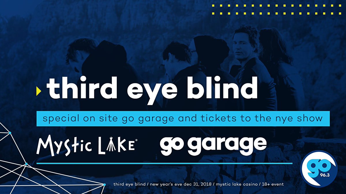 Go963MN's tweet photo. We’re taking our #GoGarage on the road to @mysticlake for @ThirdEyeBlind on NYE & all weekend you could win passes!! https://t.co/PhOUWnV2Vh https://t.co/5ANsYOl4Zq