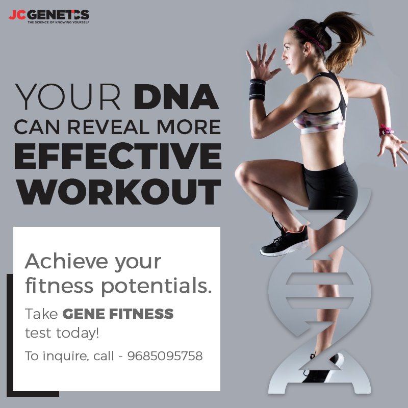 JCGeneticsIndia's tweet photo. If you match your genotype with your training, the likelihood of significant improvement is 21 times more in the power test and 28.5 times more in endurance. Take GENE FITNESS test. Call or WhatsApp us at 9685095758.
#GeneFitness #Fitness #Workout #DNA #Genetics #JCGenetics https://t.co/ekcfSdJeC9