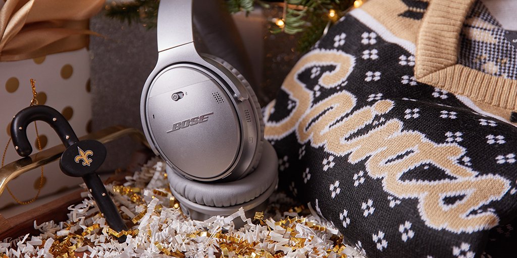 Saints's tweet image. Making it through the holidays takes #HolidayFocus. RT for a chance to win @Bose QC35 II headphones and official #GoSaints swag! 
bose.life/2G0G1zB