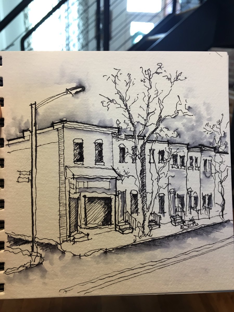 zackv_design's tweet photo. Sketching last minute Christmas gifts.  #Baltimore #rowhouse #drawing #stuff https://t.co/wGxy6LijZc