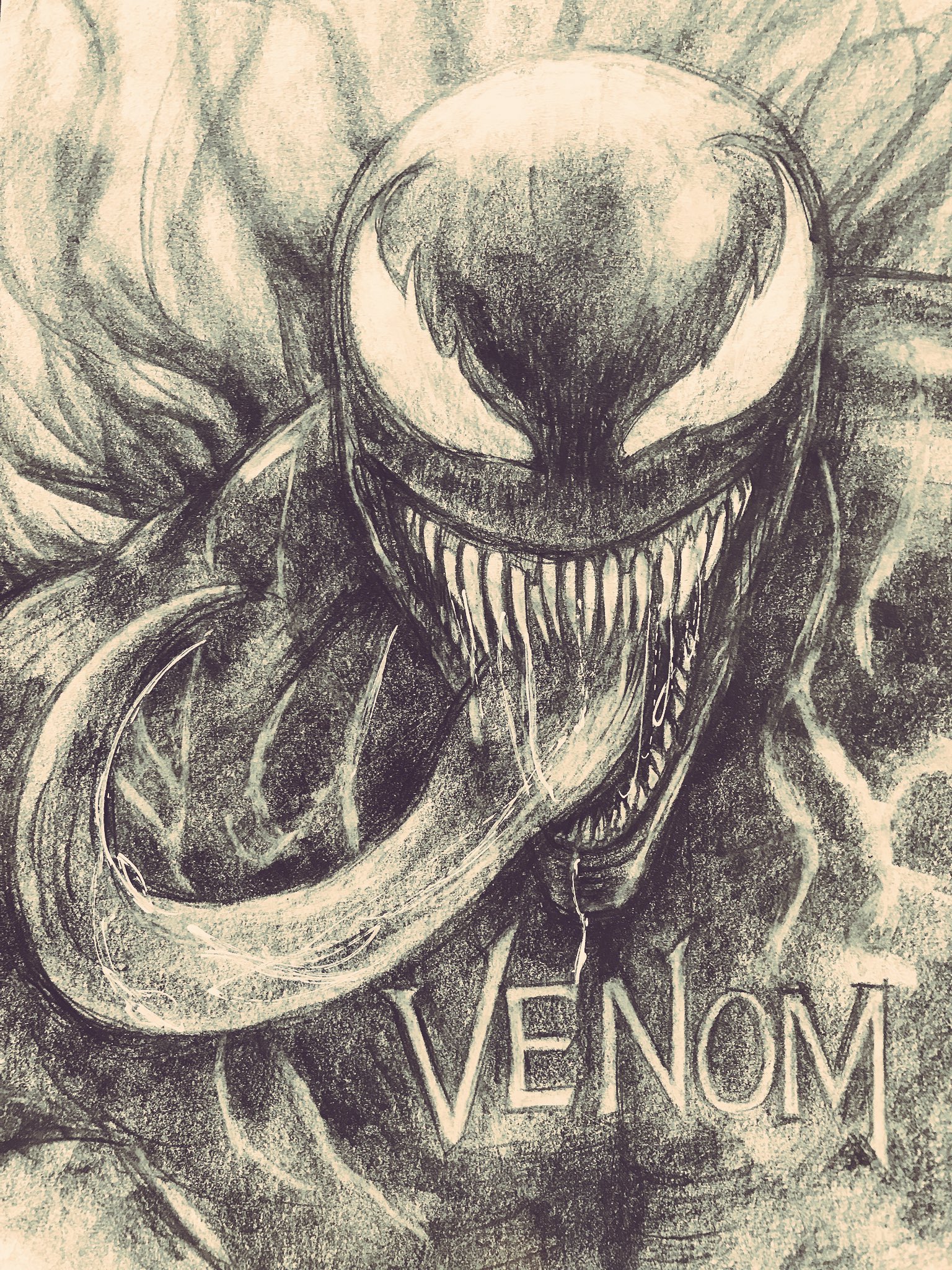 ファッションの ヴェノム Marvel 鉛筆画 版画 Www Qiraatafrican Com