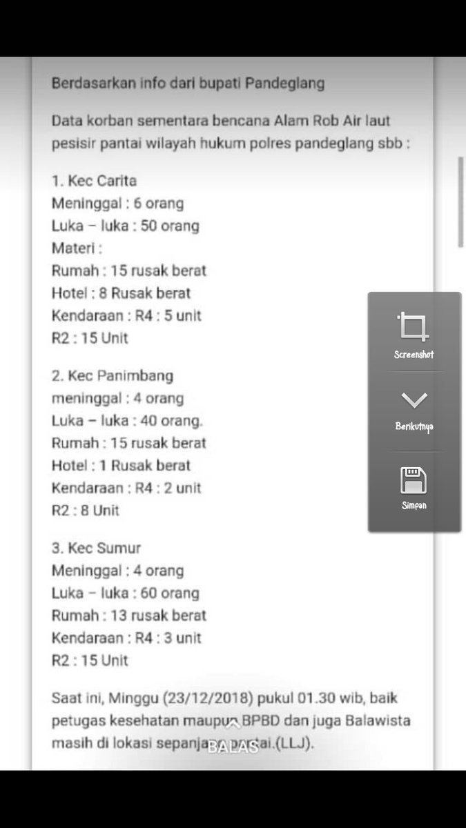 iva_rizva's tweet photo. @Sutopo_PN @BNPB_Indonesia Ada 14 orang korban jiwa, 150 orang luka2. https://t.co/Gm8MjBS1dl