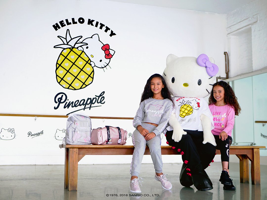 hellokitty's tweet photo. Say hello to the #hellokittyxpineapple fitness collection for girls and women 💗  Shop online at @pineappledance now: https://t.co/LimcJ7H1Tc https://t.co/HROgSKzcUB