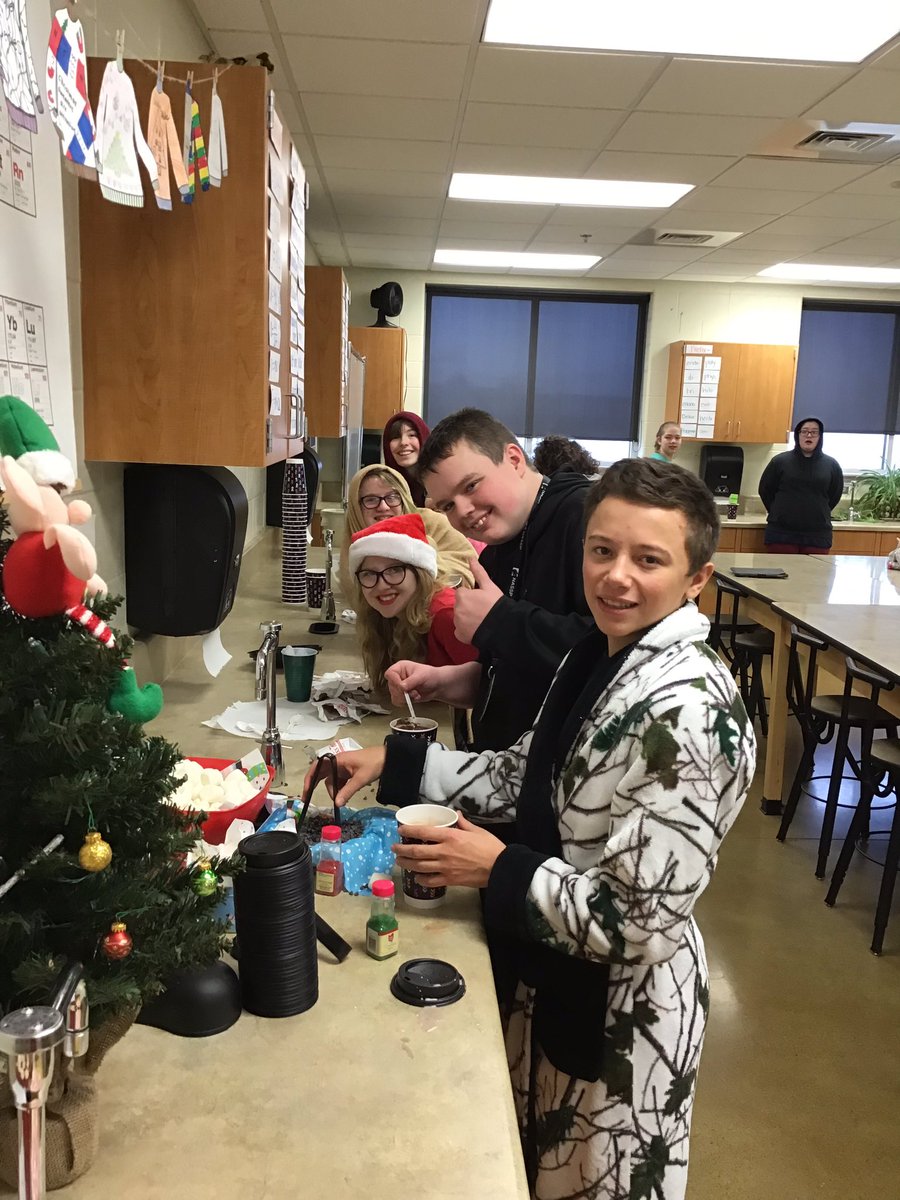 EsserJK's tweet photo. A little hot chocolate bar &amp; #sciencefairmovie as we head into break!  They loved it!  #sciencefair. #sciencerocks #sciencefairfilm. https://t.co/6VTJGXp1c0