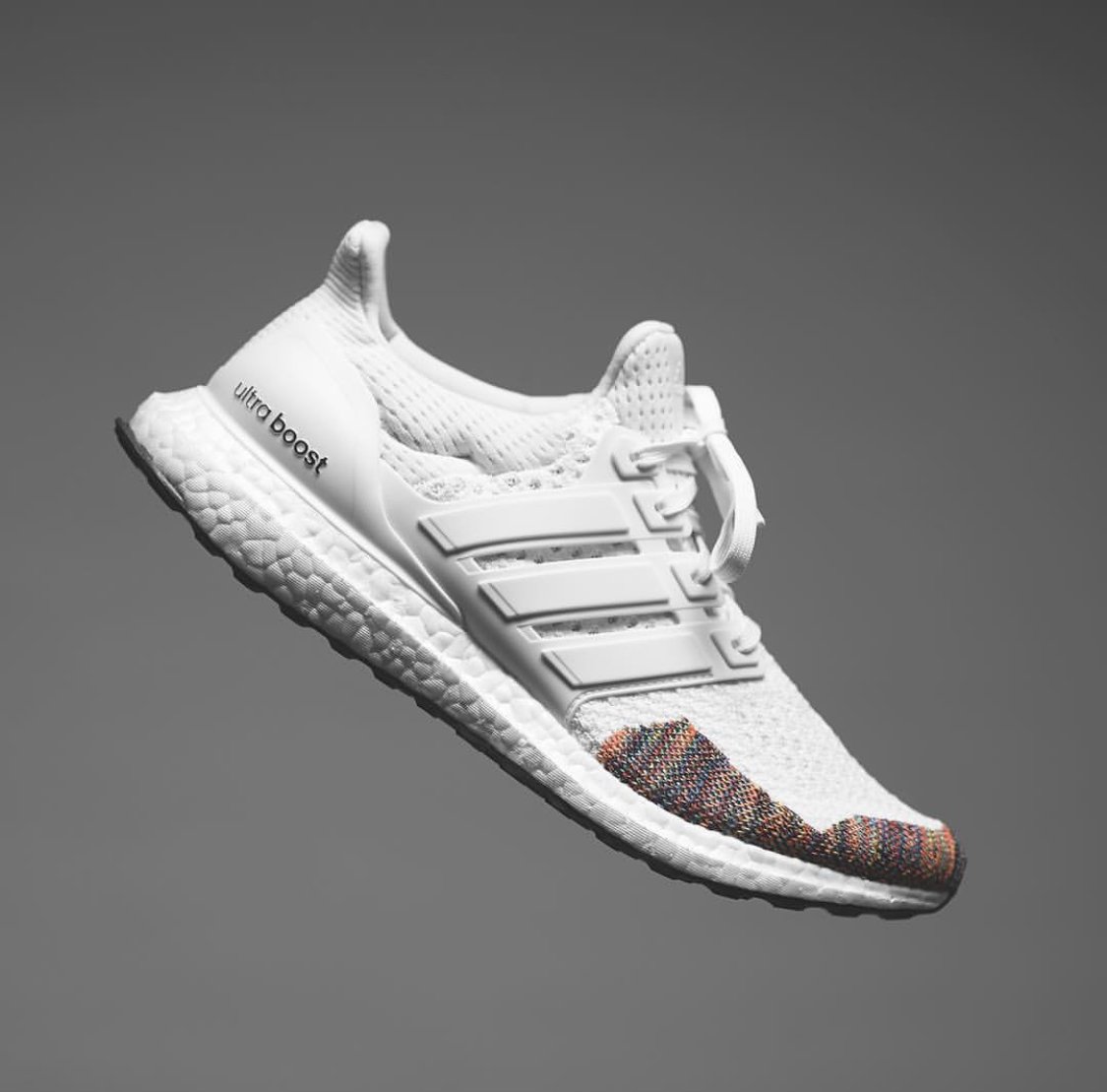 ultra boost multicolor toe white