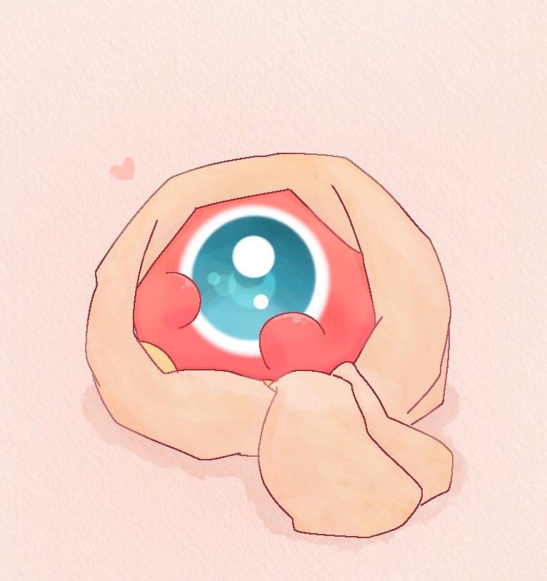 one-eyed no humans heart blue eyes solo simple background pink background  illustration images