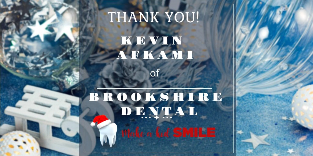 SmilesChristmas's tweet photo. Kevin Afkami of Brookshire Dental, we are greatly humbled by your recent expression of support to our campaign Make a Kid Smile. Thank you. https://t.co/XWVgenQ4R1
